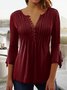 T-shirt Femme Décontracté Plaine L'  Lache Jersey Régulier A-Ligne Régulier