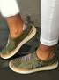 Appartements Femme Casual  Chat Split Joint  Talon Plat Tissu Slip On EVA