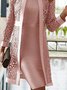 Ensembles de Deux Pièces Femmes Plain Automne Élégant Polyester Naturel Col Rond Manteau avec cami Régulier Régulier Taille