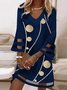 Robes Femmes Géométrique Décontracté Été Naturel Quotidien Ample Court Manches 3/4 Non