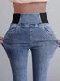 Jeans Femme Décontracté Plaine  Haut e élasticité  Denim Long Legging H-Line