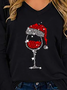 T-shirt Décontracté Automne Noël Polyester Col V à Haute Élasticité Manches Longues Régulier Régulier pour Femmes