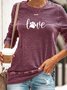 Sweat-shirts Décontracté Printemps / Automne Lettres de texte Micro-élasticité Quotidien Col Rond en Mélangé de Coton Droit Régulier pour Femmes