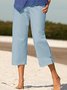 Pantalons Plain Toutes Les Saisons Décontracté Naturel Aucune élasticité Quotidien Ample adapté Droit pour Femmes