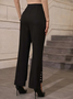 Mode Pantalons Plain Hiver Urbain à Haute Élasticité Quotidien Ample Pantalon droit H-ligne Régulier pour Femmes
