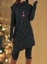 Robes Décontracté Plain Hiver Quotidien Coupe Régulière Col Roulé Laine/Tricot A-ligne Régulier pour Femmes