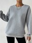Sweat-shirts Décontracté Plain Hiver Polyester Ample Manches Longues Col Rond Régulier H-ligne pour Femmes
