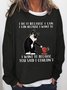 Sweat-shirts Décontracté Printemps / Automne Lettres de texte Quotidien Ample Manches Longues Col Rond Droit Régulier pour Femmes