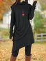 Robes Décontracté Plain Hiver Quotidien Coupe Régulière Col Roulé Laine/Tricot A-ligne Régulier pour Femmes