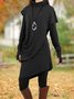 Robes Décontracté Plain Hiver Quotidien Coupe Régulière Col Roulé Laine/Tricot A-ligne Régulier pour Femmes