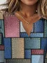 T-Chemise Femmes Décontracté Hiver Plaid Polyester Micro-Élasticité Ample Régulier H-ligne Régulier