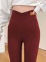 Pantalons De Yoga Femmes Décontracté Plain Hiver Tissu pelucheux/polaire granuleux Naturel Micro-Élasticité Serré chaleur Legging