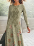 Robes Décontracté Floral Hiver Polyester Naturel Quotidien Long Manches Longues A-ligne pour Femmes