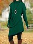Robes Décontracté Plain Hiver Quotidien Coupe Régulière Col Roulé Laine/Tricot A-ligne Régulier pour Femmes