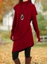Robes Décontracté Plain Hiver Quotidien Coupe Régulière Col Roulé Laine/Tricot A-ligne Régulier pour Femmes