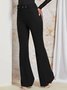 Mode Pantalons Femmes Plain Printemps Urbain Naturel à Haute Élasticité Cloche-Bas de pantalon Laine/Tricot x-ligne Régulier