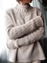 Pull Vintage uni hiver acrylique lourd haute élasticité manches longues ample régulier pour femme