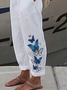 Pantalons Femmes Décontracté Toutes Les Saisons Papillon Naturel Aucune élasticité Standard Coton Long Régulier