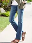 Jeans Femmes Décontracté Plain Printemps / Automne Taille Élastique Standard Pantalons Évasés Long Droit Pénible
