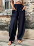 Pantalons Femmes Décontracté Plain Toutes Les Saisons Polyester Naturel Quotidien Bloomers Long O-Ligne