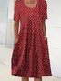 Robes Décontracté Été Coeur/cordé Polyester Froncé Naturel Ample Robe t-shirt Élasticité moyenne pour Femmes