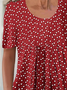 Robes Décontracté Été Coeur/cordé Polyester Froncé Naturel Ample Robe t-shirt Élasticité moyenne pour Femmes