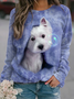 Sweat-shirts Femmes Décontracté Chien Automne Polyester Naturel à Haute Élasticité Ample Régulier Régulier