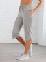 Pantalons Décontracté Plain Toutes Les Saisons Ample Cordon de Serrage Corsaire Pantalon droit Droit Régulier pour Femmes