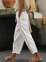 Pantalons Femmes Décontracté Plain Toutes Les Saisons Coton Naturel Ample Pantalon navet Droit Régulier