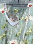 Chemises Femmes Floral Printemps / Automne en Lin Polyester Col V Quotidien Ample Droit Régulier