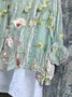Chemises Femmes Floral Printemps / Automne en Lin Polyester Col V Quotidien Ample Droit Régulier
