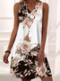 Robes Femmes Floral Été Vacances Tricoté Micro-élasticité Ample Sans Manches Trapèze Régulier