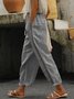 Pantalons Femmes Décontracté Plain Toutes Les Saisons Coton Naturel Ample Pantalon navet Droit Régulier