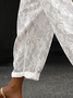 Pantalons Décontracté Floral Toutes Les Saisons Dentelle Naturel Ample Pantalon navet Ligne T Régulier pour Femmes