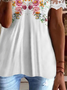 Chemises Femmes Floral Été Élégant Polyester Quotidien Coupe Régulière Régulier Ligne X avec Bordure en Dentelle