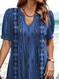 Robes Femmes Ethnique Été Ethnique Polyester Naturel Ample Jupe Robe t-shirt Élasticité moyenne