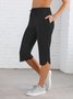 Pantalons Décontracté Plain Toutes Les Saisons Ample Cordon de Serrage Corsaire Pantalon droit Droit Régulier pour Femmes