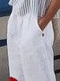 Pantalons Femmes Décontracté Floral Toutes Les Saisons Vacances Bande Élastique Coton Et Lin Pantalon navet Long Ligne T