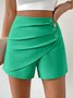 Shorts Décontracté Plain Été Polyester Quotidien Ample Shorts CE UC pour Femmes