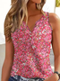 Top Débardeur Tops Décontracté Été Disty Floral Jersey Régulier Régulier Entaillé RS FF pour Femmes
