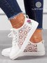 Toile Chaussures Femmes Décontracté Floral Toutes Les Saisons Maille Quotidien à Talon Plat Caoutchouc à Lacets Toile