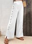 Pantalons Décontracté Plain Toutes Les Saisons Polyester Quotidien Taille Élastique Pantalon droit Boucle CC pour Femmes