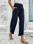 Pantalons Décontracté Plain Toutes Les Saisons Spandex Ample Pantalon droit Long Régulier T.-N.-L. pour Femmes