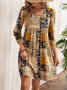 Robes Femmes Décontracté Floral Printemps / Automne Mi-longue Col Rond Trapèze Régulier Élasticité moyenne N / A