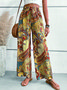 Pantalons Femmes Décontracté Ethnique Toutes Les Saisons Polyester Naturel Aucune élasticité Quotidien Bande Élastique Pantalon droit