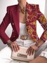 Blazers Femmes Abstrait Printemps / Automne Urbain Micro-élasticité Respirable Quotidien Coupe Régulière ÉPINGLES Style Col Châle