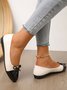 Chaussures à Tige Basse Bloc de Couleur Toutes Les Saisons Urbain Quotidien à Talon Plat Tissu de Grande Taille Caoutchouc Chaussures à Tige Basse pour Femmes