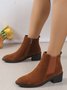 Chelsea Bottes Rétro Plain Automne Quotidien Talon Bas Lycra Rétro Style Caoutchouc Chelsea Bottes pour femmes