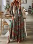 Robes Femmes Floral Boho Printemps / Automne Col V Taille Haute Manches Longues Trapèze Régulier Non