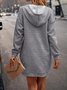 Robes Décontracté Plain Printemps / Automne Polyester Sweat-shirt à Capuche Naturel Quotidien Manches Longues Élasticité moyenne pour Femmes